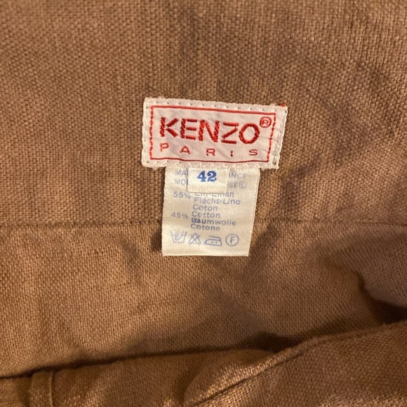 Kenzo Brown Pencil Skirt with Tie Front size 42 - Picture 2 of 4